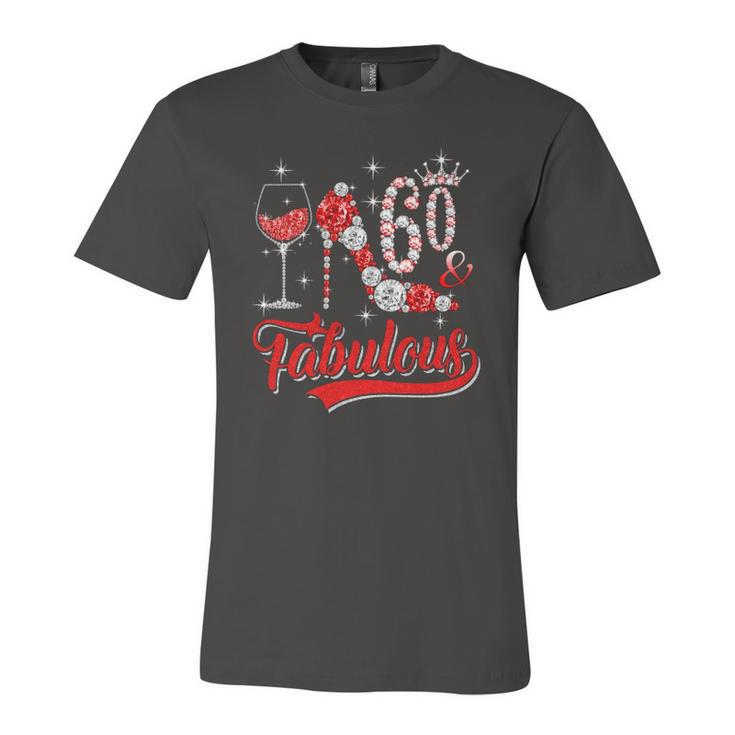 60 And Fabulous 60 Years Old Birthday Diamond Crown Shoes Jersey T-Shirt