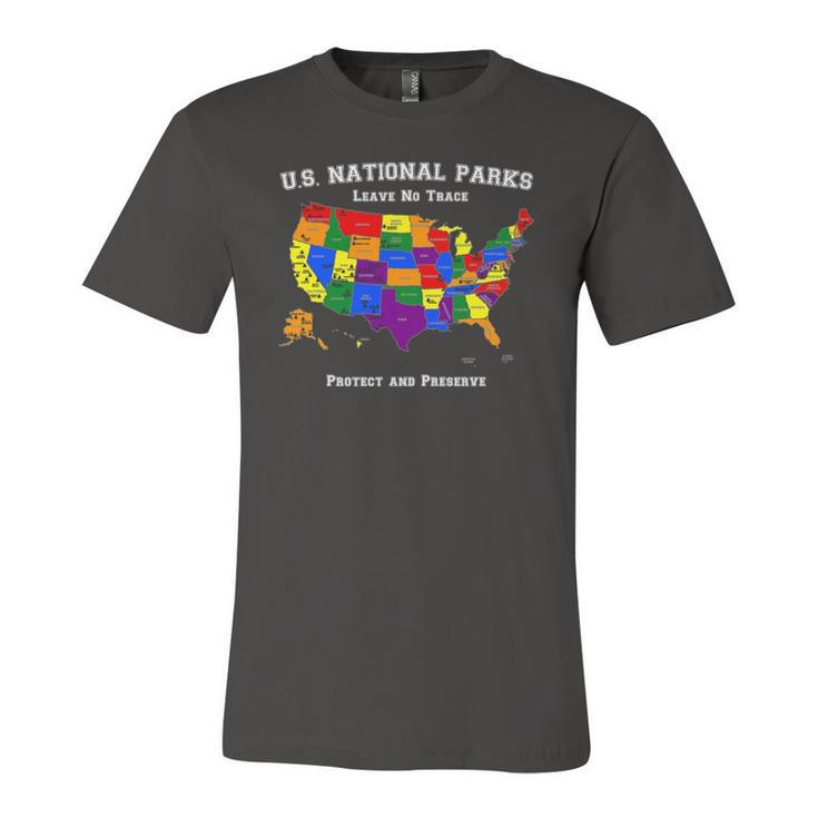 All 63 Us National Parks For Campers Hikers Walkers Jersey T-Shirt