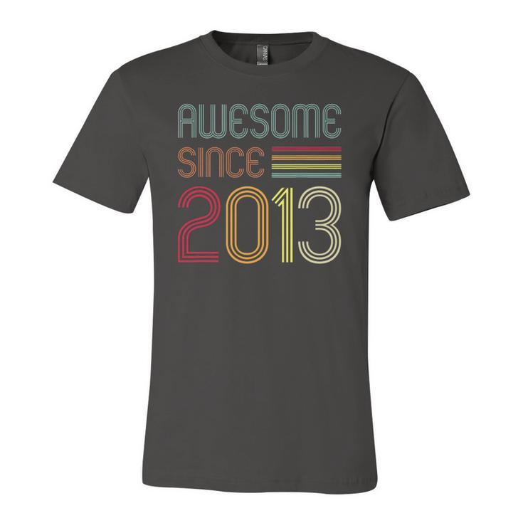 9 Years Old Awesome Since 2013 9Th Birthday Retro Jersey T-Shirt