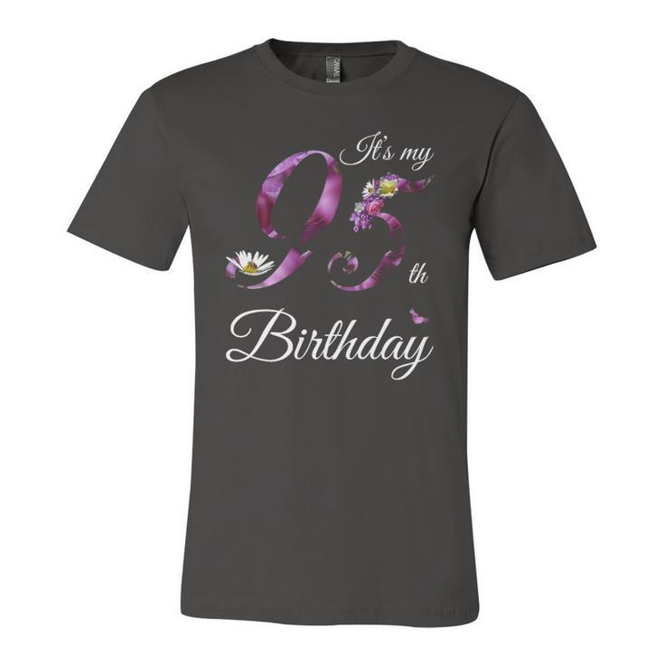 95 Years Old Floral 1927 Its My 95Th Birthday Jersey T-Shirt