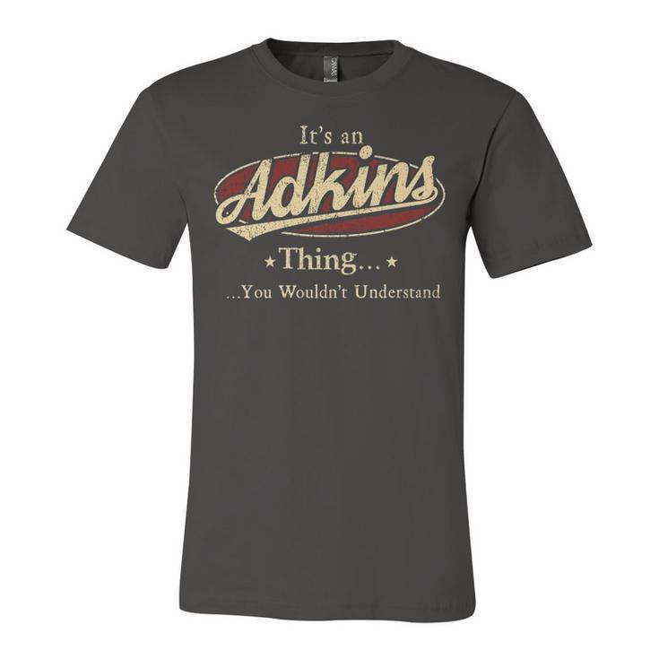 Adkins Shirt Personalized Name Gifts T Shirt Name Print T Shirts Shirts With Name Adkins Unisex Jersey Short Sleeve Crewneck Tshirt