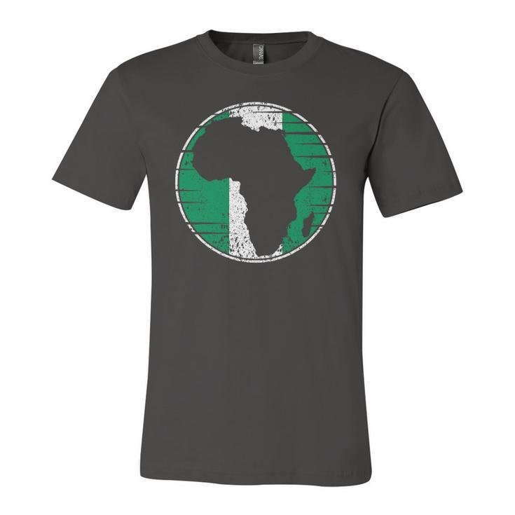 Africa Vintage Retro Map Nigeria Nigerian Flag Jersey T-Shirt