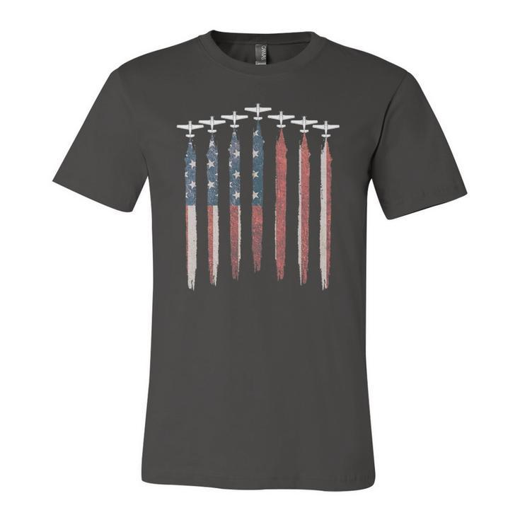Airplane Pilot Flying Usa Flag Patriot American 4Th Of July Jersey T-Shirt