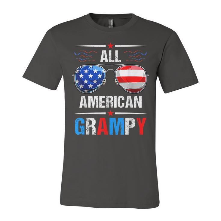 All American Flag Grampy July 4Th Sunglasses Usa Patriotic  Unisex Jersey Short Sleeve Crewneck Tshirt