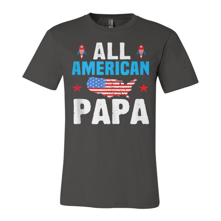 All American Papa 4Th Of July Usa Family Matching Outfit  Unisex Jersey Short Sleeve Crewneck Tshirt