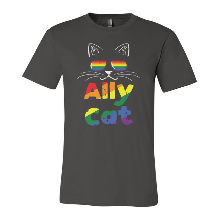 Ally Cat Pride Month Straight Ally Gay Lgbtq Lgbt Jersey T-Shirt