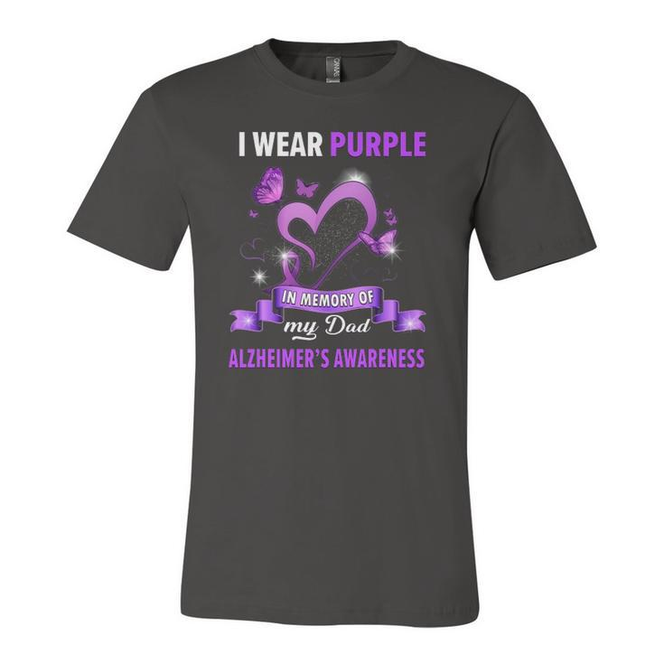 Alzheimers Awareness I Wear Purple In Memory Of My Dad Jersey T-Shirt