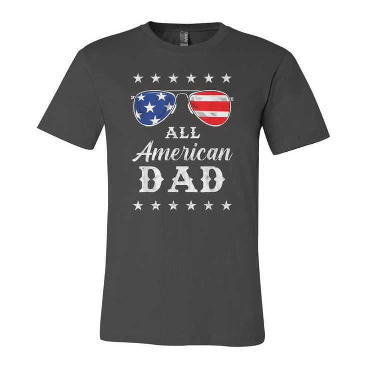 All American Dad 4Th Of July Sunglasses And Stars Jersey T-Shirt