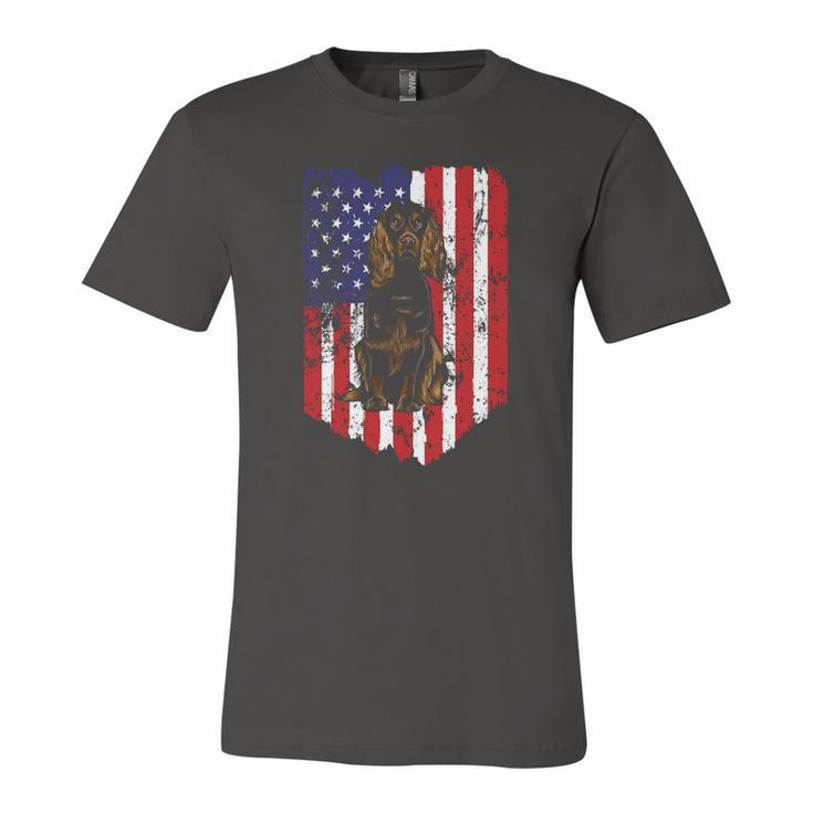 American Flag Boykin Spaniel 4Th Of July Usa Jersey T-Shirt