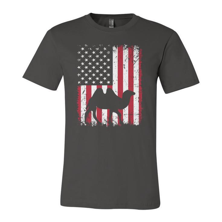 American Flag Camel Animal Vintage 4Th Of July Jersey T-Shirt