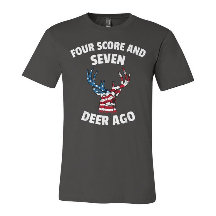 American Flag Deer 4Th Of July - Seven Deer Ago  Unisex Jersey Short Sleeve Crewneck Tshirt