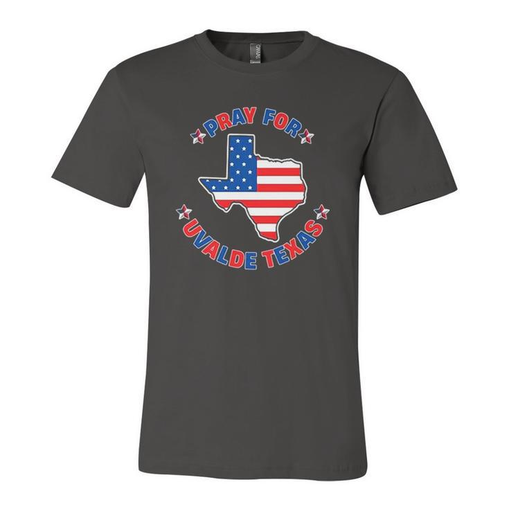 American Flag Pray For Uvalde Texas Jersey T-Shirt