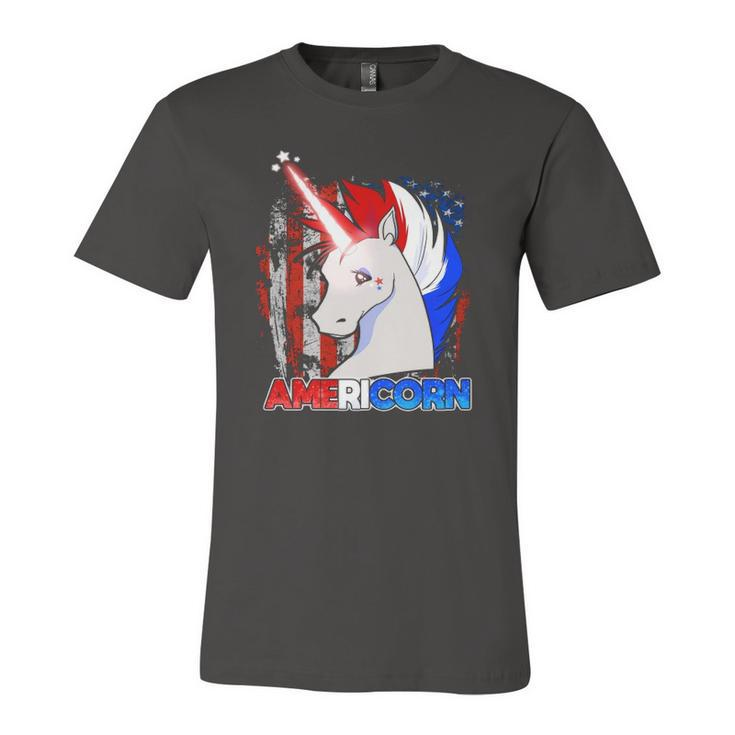 Americorn Unicorn American Flag Patriotic Jersey T-Shirt