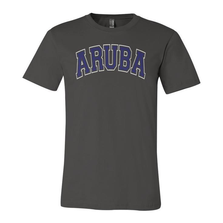 Aruba Varsity Style Navy Blue Text Jersey T-Shirt