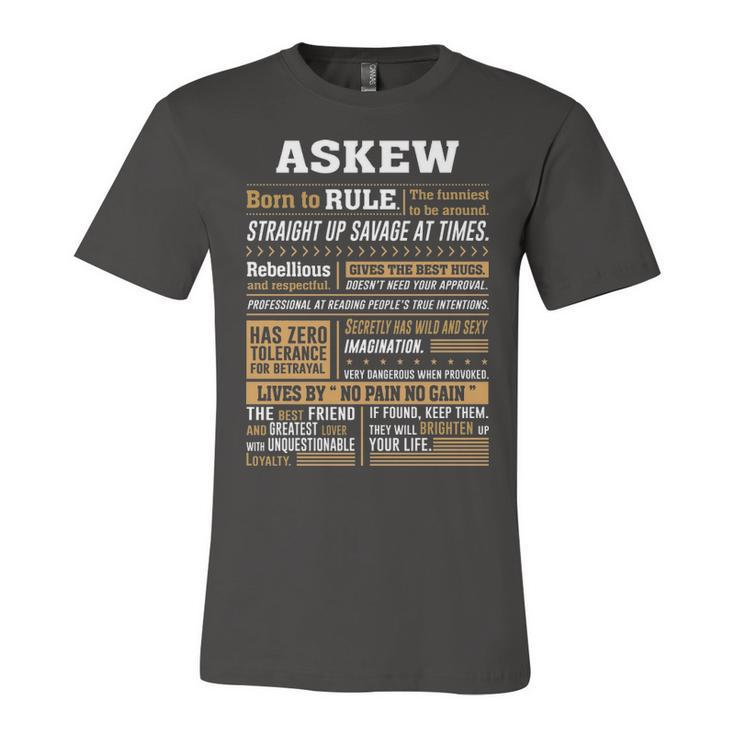 Askew Name Gift   Askew Born To Rule Unisex Jersey Short Sleeve Crewneck Tshirt