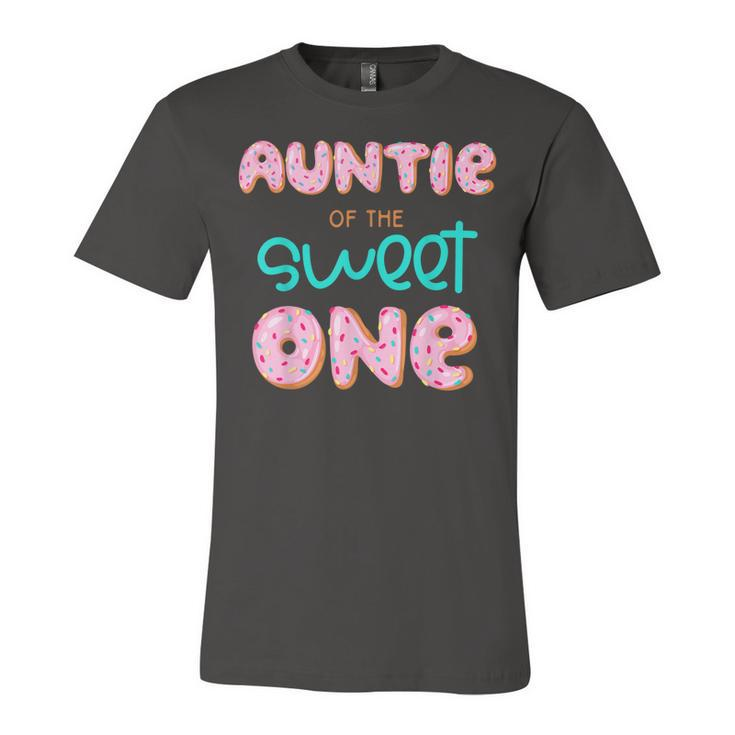 Auntie Of The Sweet One First Birthday Matching Family Donut  Unisex Jersey Short Sleeve Crewneck Tshirt
