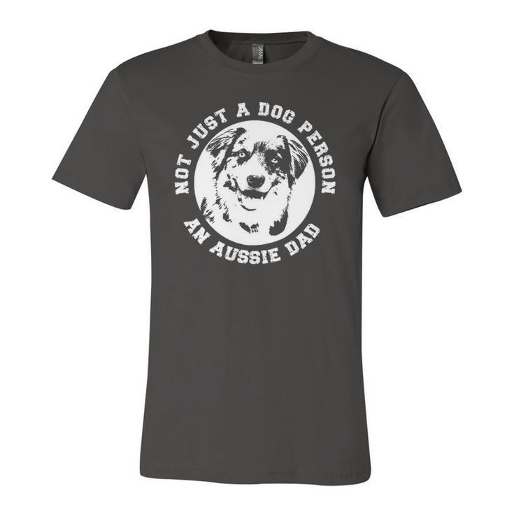 Aussie Dad Australian Shepherd Dog Dad Fathers Day Jersey T-Shirt