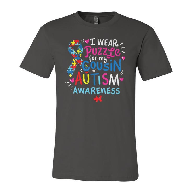 Autism Awareness I Wear Puzzle For My Cousin Jersey T-Shirt
