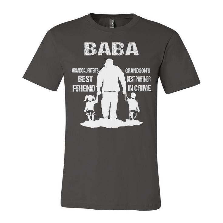 Baba Grandpa Gift   Baba Best Friend Best Partner In Crime Unisex Jersey Short Sleeve Crewneck Tshirt