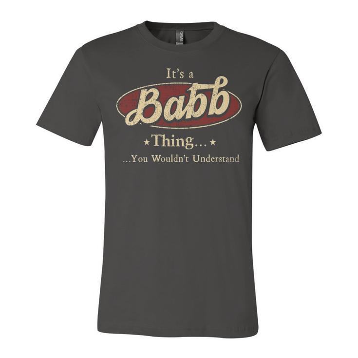 Babb Shirt Personalized Name GiftsShirt Name Print T Shirts Shirts With Names Babb Unisex Jersey Short Sleeve Crewneck Tshirt