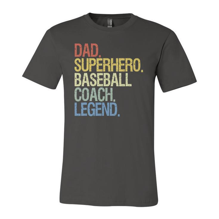 Baseball Coach Dad Superhero Legend Jersey T-Shirt