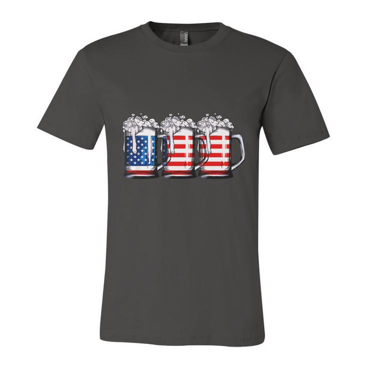 Beer American Flag 4Th Of July Independence Day  Unisex Jersey Short Sleeve Crewneck Tshirt