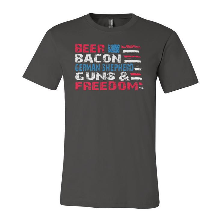 Beer Bacon German Shepherd Guns & Freedom Tee July Jersey T-Shirt