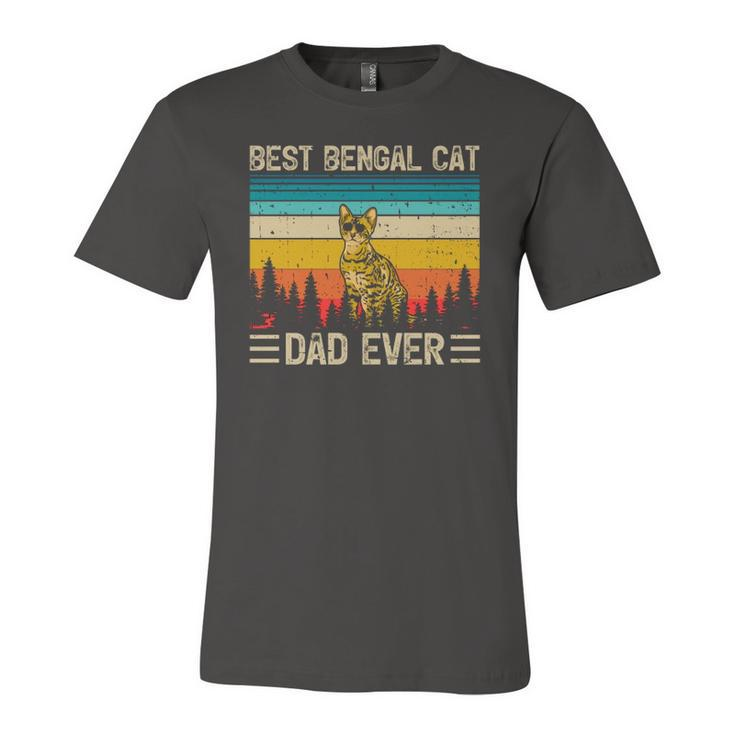 Bengal Cat Vintage Best Bengal Cat Dad Ever Fathers Day Jersey T-Shirt