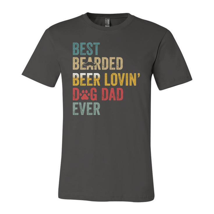 Best Bearded Beer Lovin’ Dog Dad Ever-Best For Dog Lovers Jersey T-Shirt