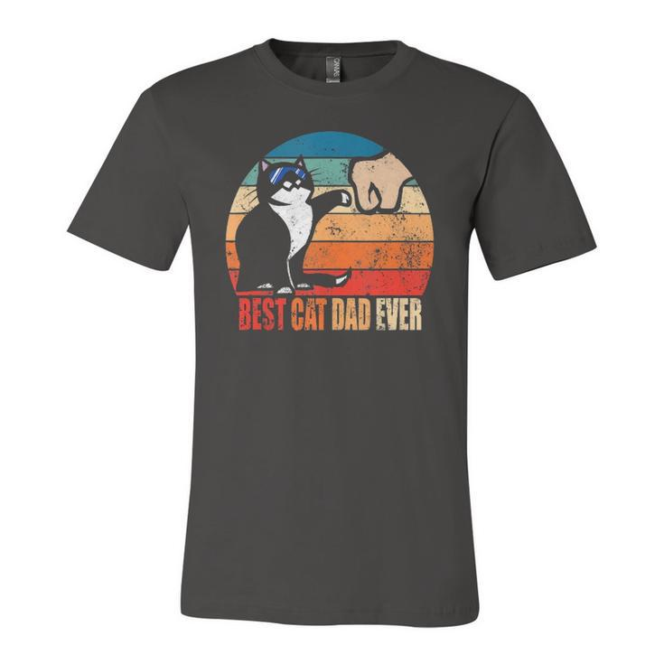 Best Cat Dad Ever Paw Fist Bump Fathers Day Tee Jersey T-Shirt