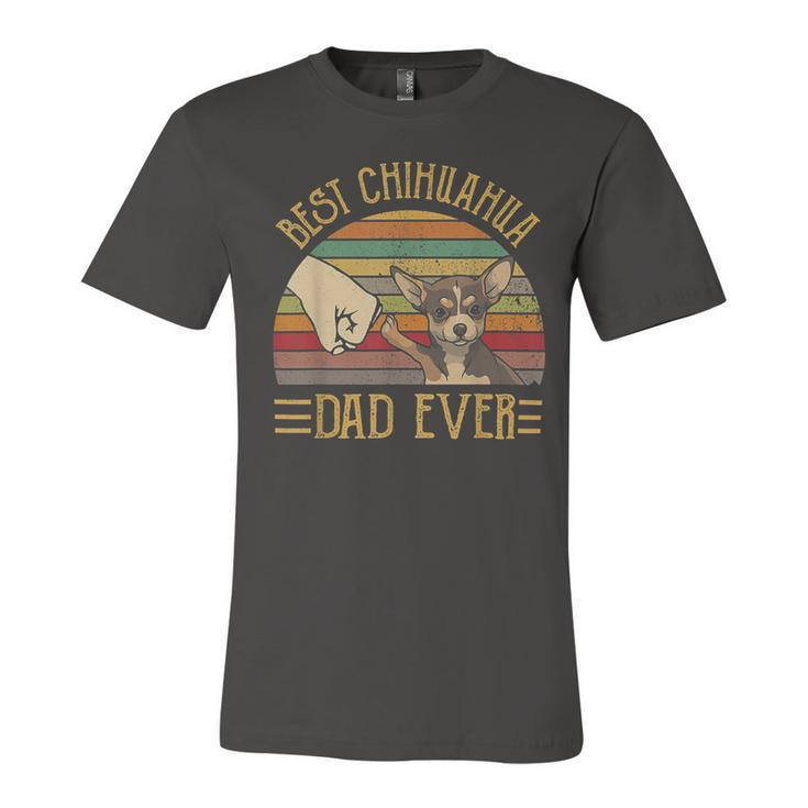 Best Chihuahua Dad Ever Retro Vintage Sunset Unisex Jersey Short Sleeve Crewneck Tshirt