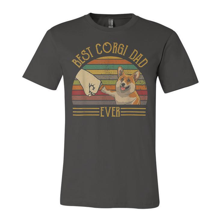 Best Corgi Dad Ever Retro Vintage Sunset Unisex Jersey Short Sleeve Crewneck Tshirt