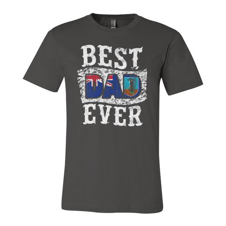 Best Dad Ever Fathers Day Montserrat Flag Jersey T-Shirt