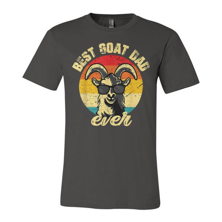 Best Goat Dad Ever Face Retro Vintage Sunset Unisex Jersey Short Sleeve Crewneck Tshirt