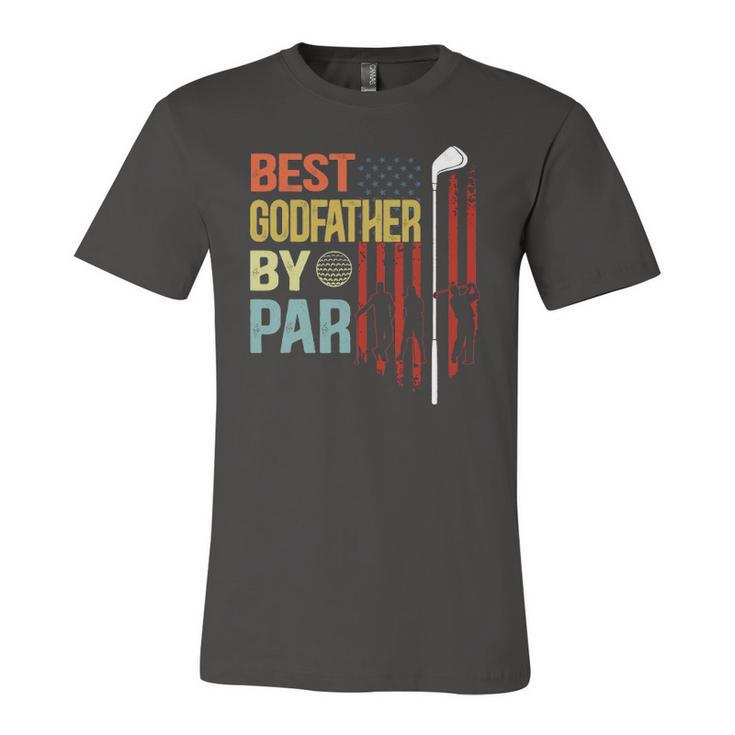 Best Godfather By Par Flag Fathers Day Golfing Jersey T-Shirt