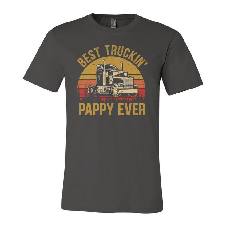 Best Truckin Pappy Ever Big Rig Trucker Fathers Day Jersey T-Shirt