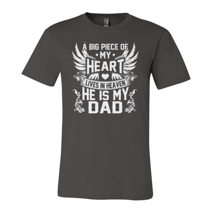 A Big Piece Of My Heart Lives In Heaven He Is My Dad Miss Jersey T-Shirt