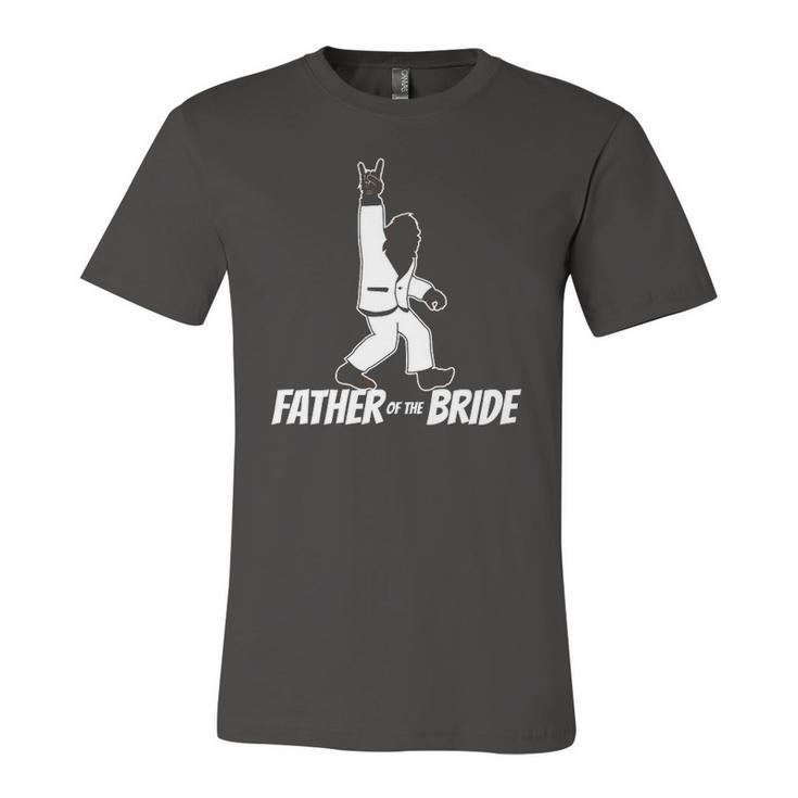 Bigfoot Rock And Roll Wedding Party For Father Of Bride Jersey T-Shirt