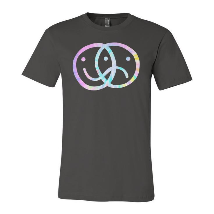 Bipolar Happy Sad Face Rad Indie Skater Culture Tie Dye Jersey T-Shirt