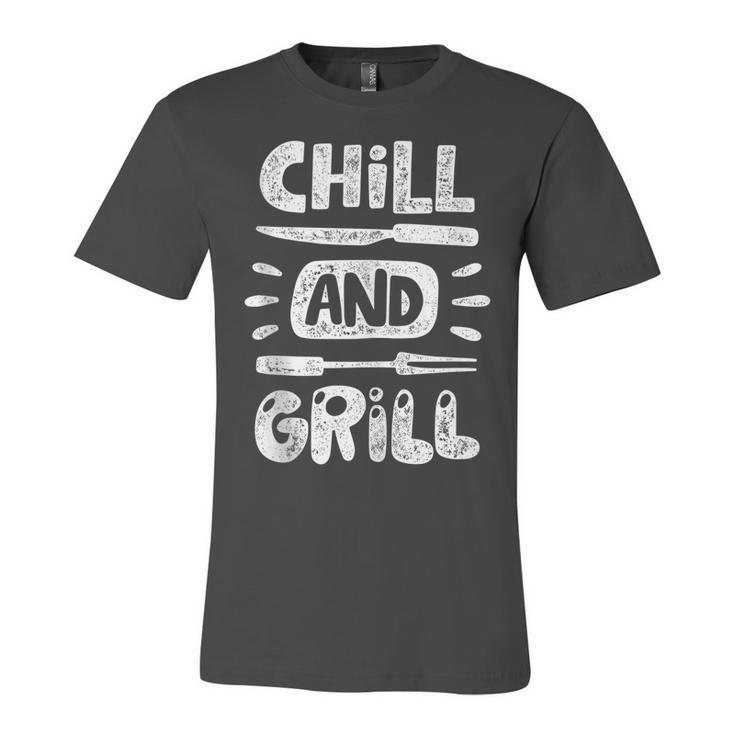 Birthday Gift For Him Husband Dad Grandpa Chill And Grill  Unisex Jersey Short Sleeve Crewneck Tshirt