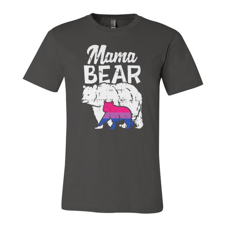 Bisexual Pride Mama Bear Bi Flag Lgbtq Mom Ally Jersey T-Shirt