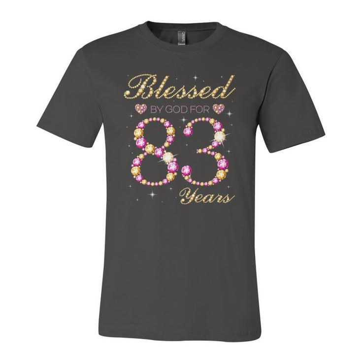 Blessed By God For 83 Years Old Birthday Party Jersey T-Shirt