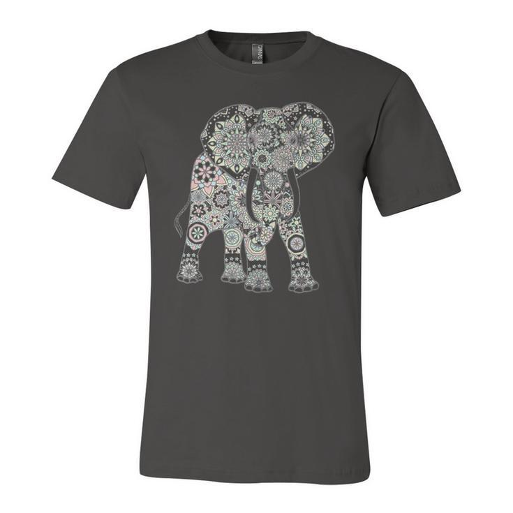 Boho Patterned Elephant Jersey T-Shirt