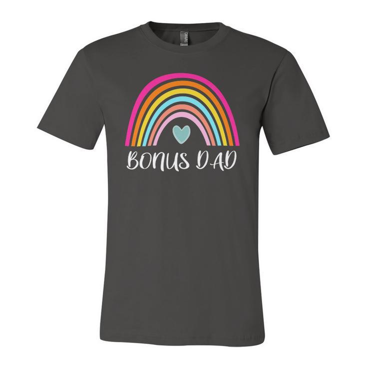 Bonus Dad From Daughter For Fathers Day Rainbow Jersey T-Shirt