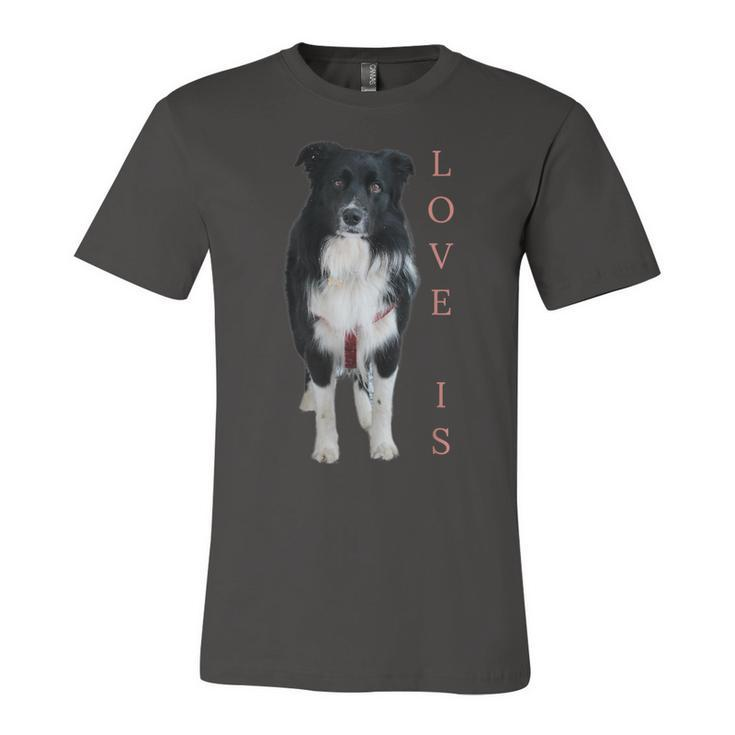 Border Collie  Women Men Kids Love Dog Mom Dad Pet   Unisex Jersey Short Sleeve Crewneck Tshirt