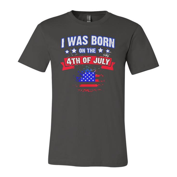 I Was Born On The 4Th Of July Jersey T-Shirt