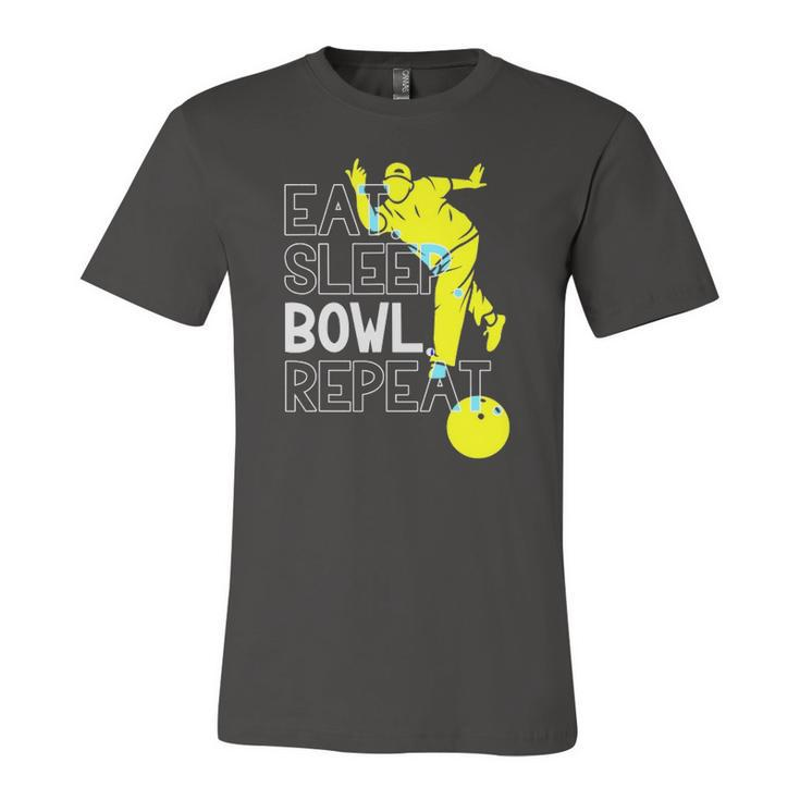 Bowling Eat Sleep Bowl Repeat Jersey T-Shirt