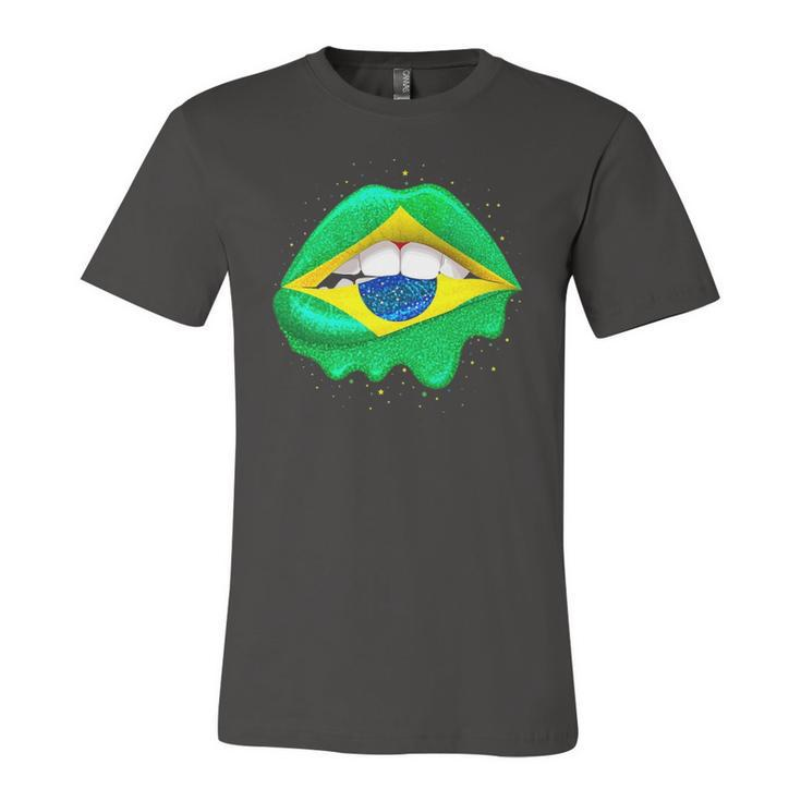 Brazilian Flag Lips Girls Brazil Jersey T-Shirt