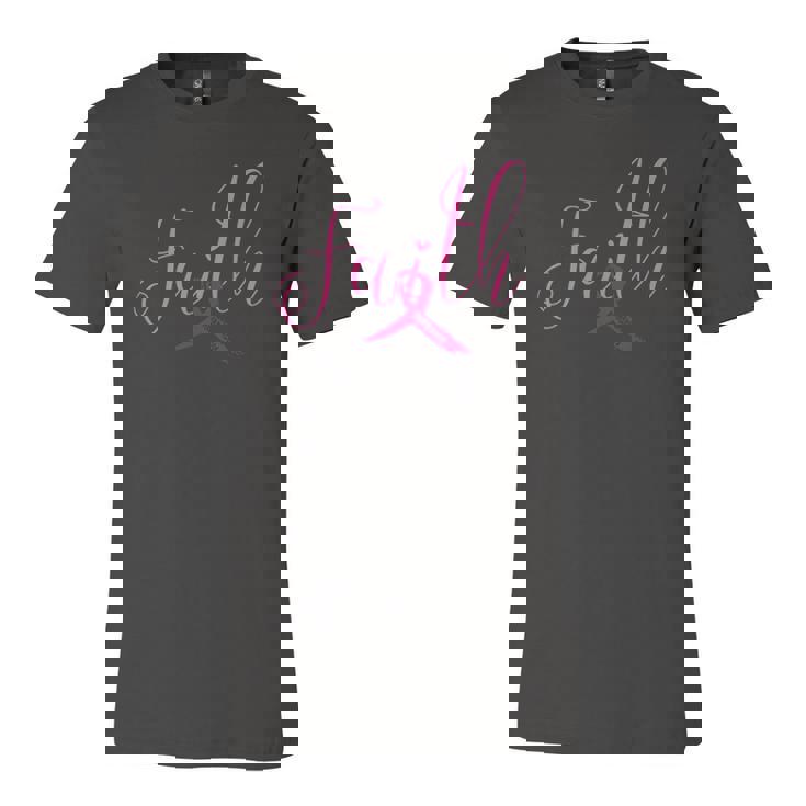 Breast Cancer Awareness Ribbon Faith Love Hope Pink Ribbon Jersey T-Shirt