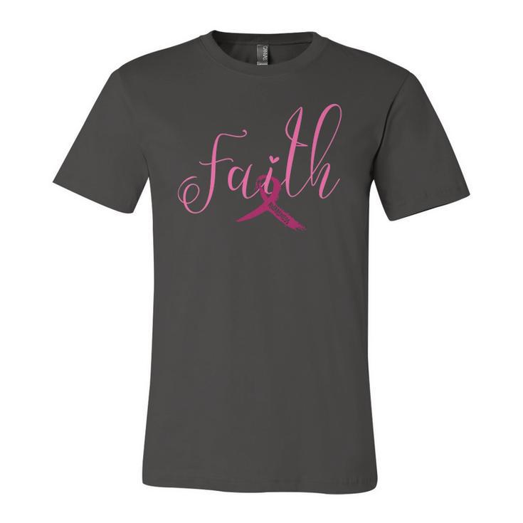 Breast Cancer Awareness Ribbon Faith Love Hope Pink Ribbon Jersey T-Shirt